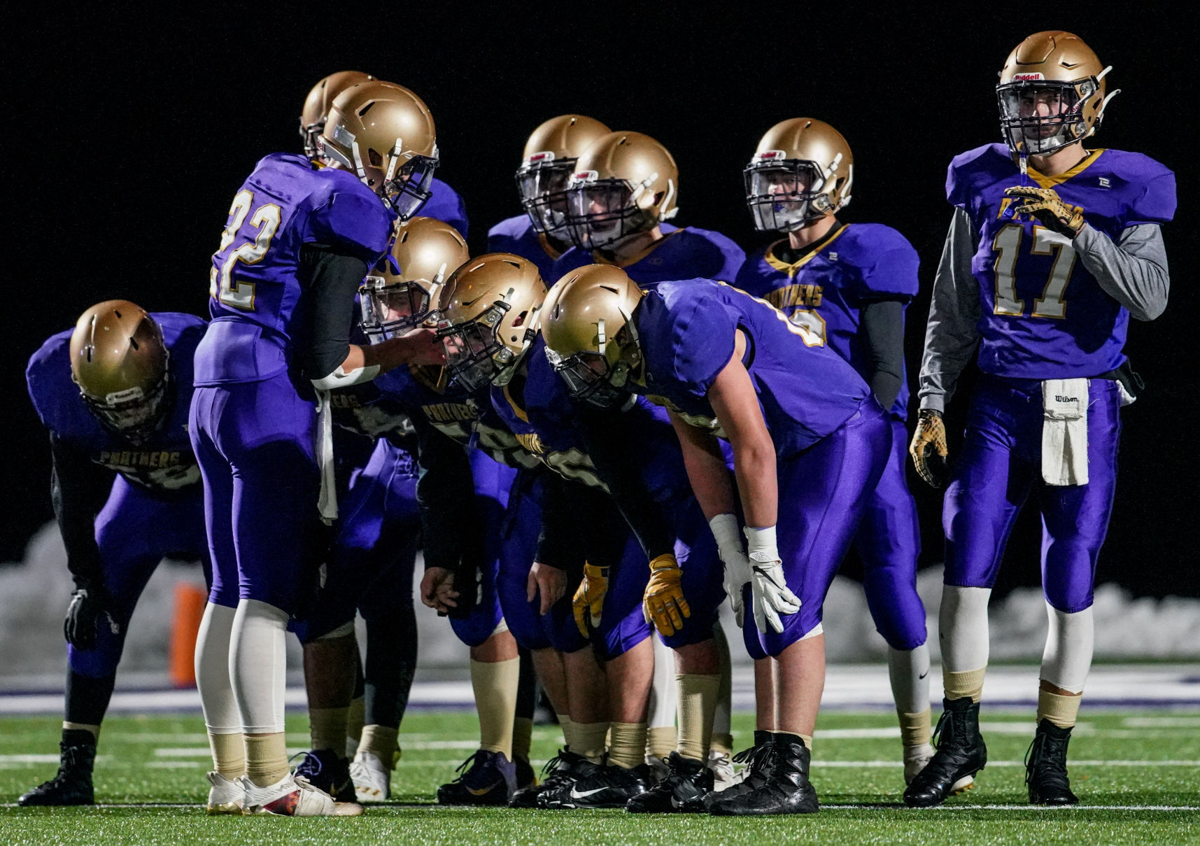 Durand football huddle